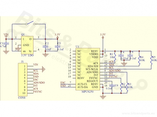 Accelerometer/gyroscope I2C - MPU-9250 (9DOF)
